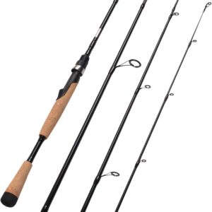 4 Pieces Travel Spinning Rod Medium Carbon Spinning Fishing Rod Portable Fishing Rod